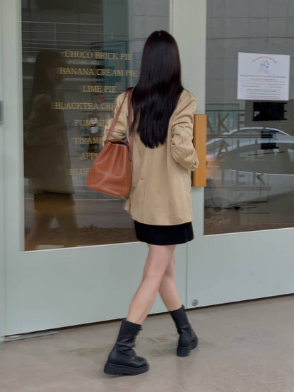 Soft Faux Suede Blazer