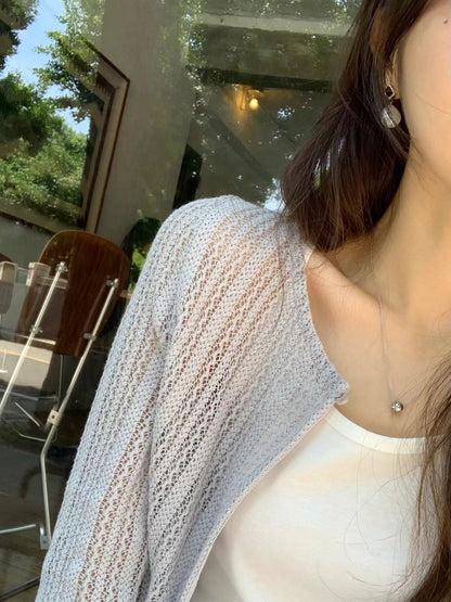 Pointelle Weaving Parisian Cardigan