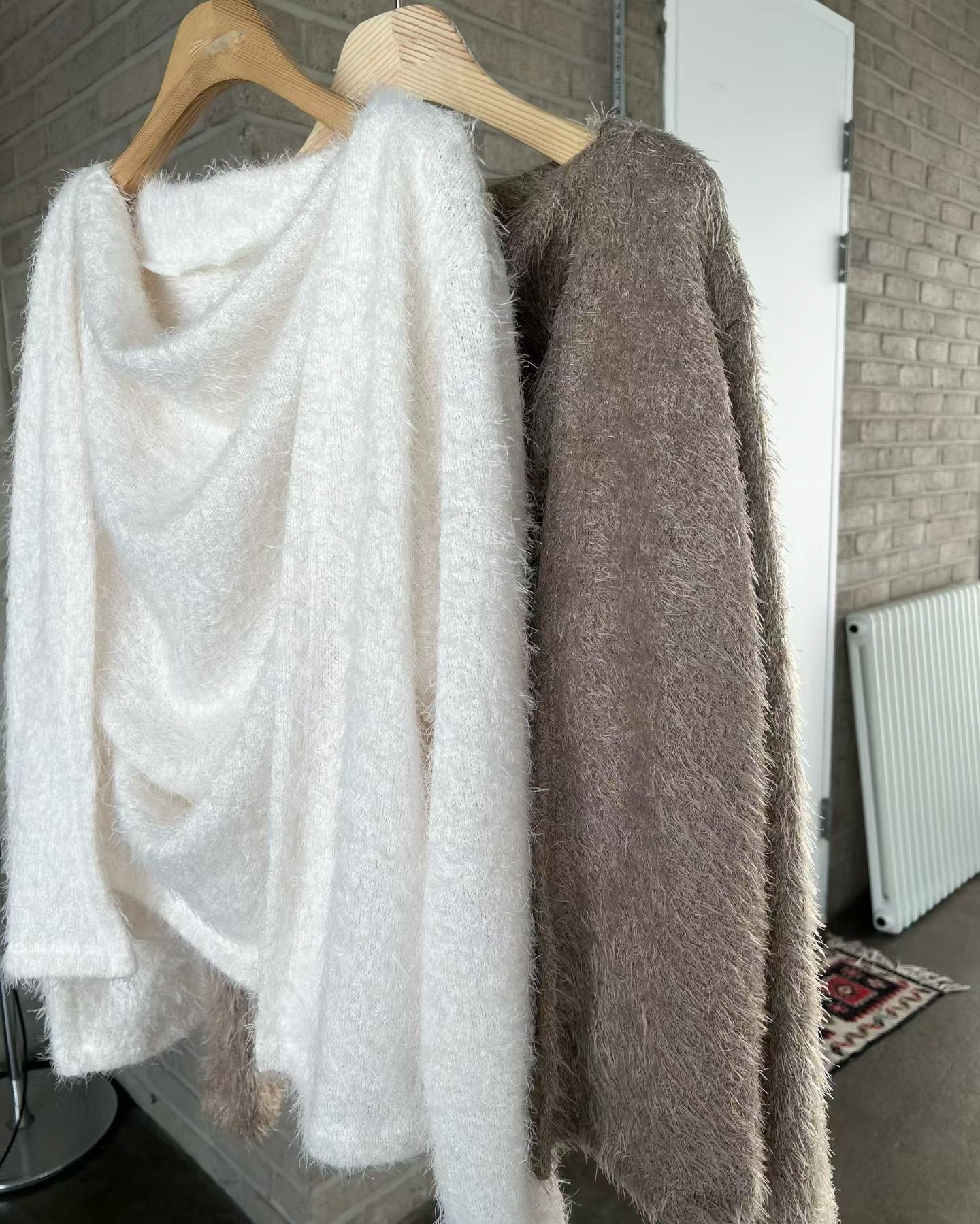 Momo Draping Set | 冬日氣氛毛毛背心外套Set