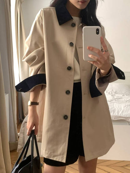 【Monotour 連線】本季必入Trench | Pretty Girl Contrast Collar Mid-Length Trench
