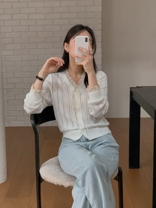 Lacey Crochet Button Cardigan | 蕾絲鈎織外套