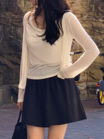 [獨特極美設計款] 天絲垂感流水Top