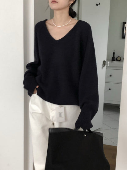 【Monotour 連線】Fluffy Alpaca V-Neck Knit