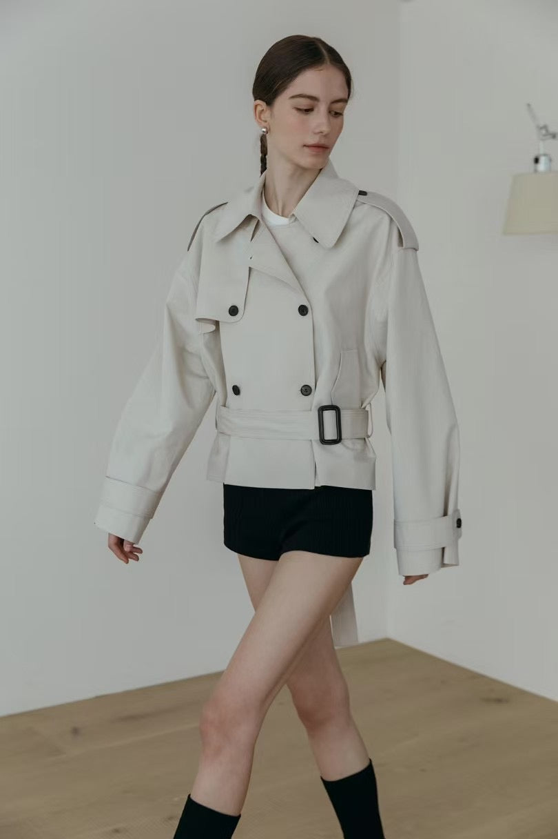 Classic Cropped Trench Coat | 中短版Trench外套【附腰帶】