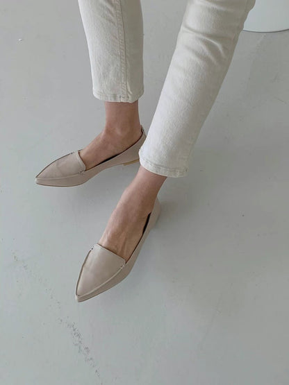 Soft PU Leather Pointed Loafer 【8色入】