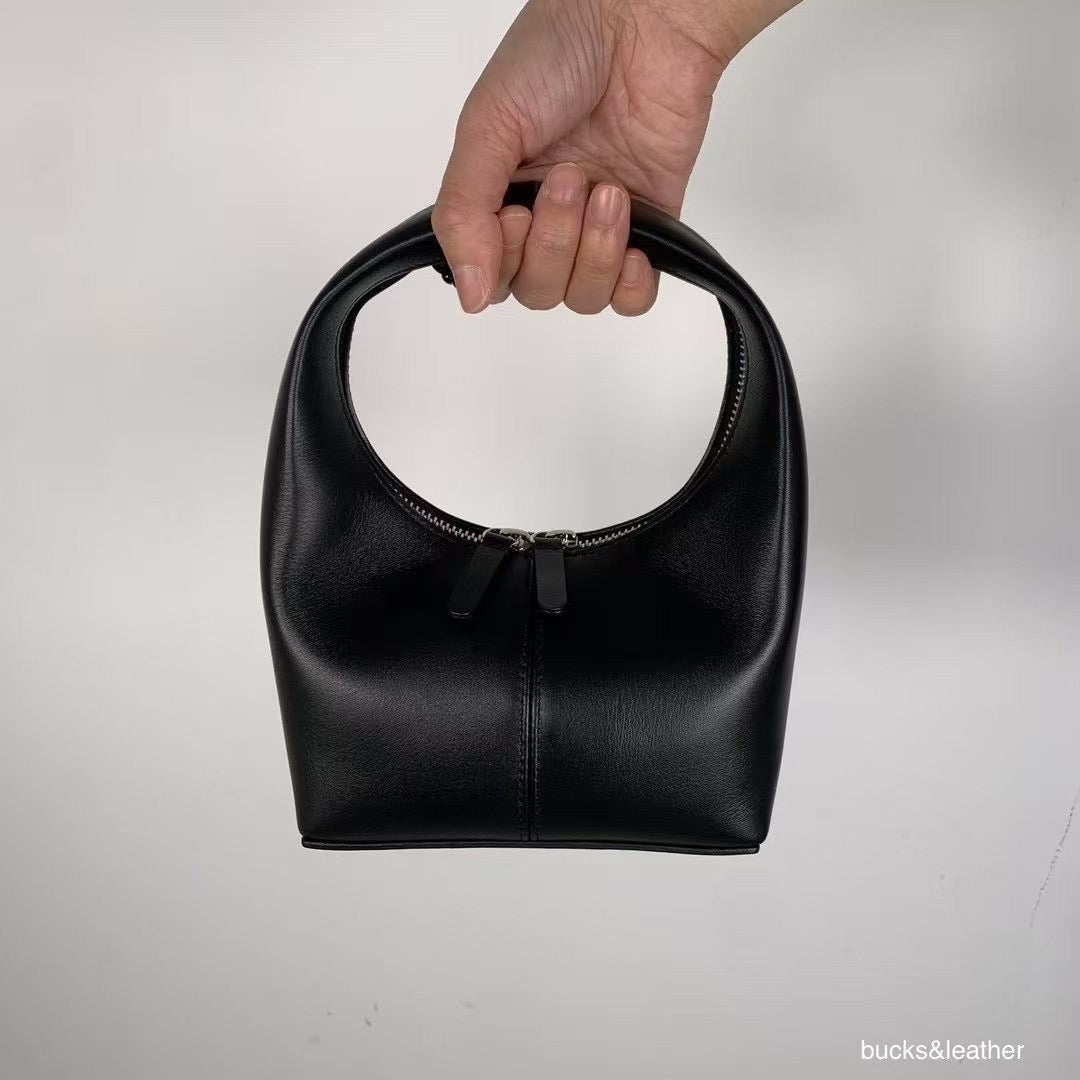 Bucks & Leather Mini Lambskin Dumpling Bag | 高端韓國設計師品牌羊皮手拎餃子包