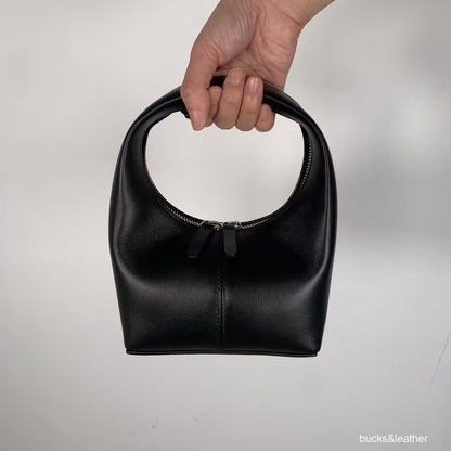Bucks & Leather Mini Lambskin Dumpling Bag | 高端韓國設計師品牌羊皮手拎餃子包