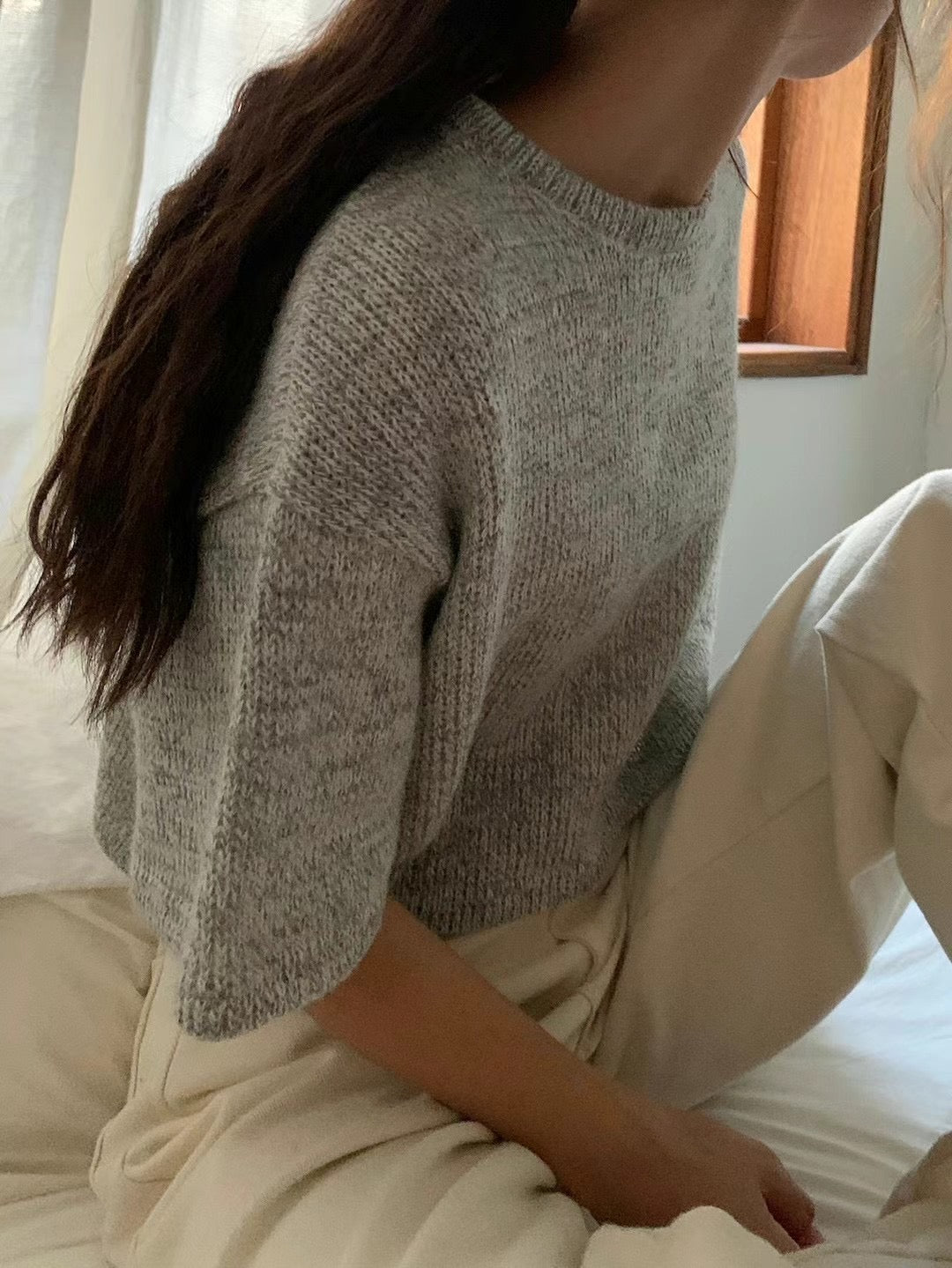 3/4 Sleeves Knit Top | 紙版人4分袖針織Top