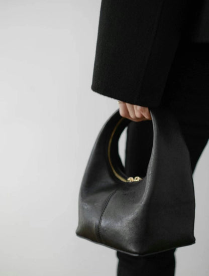 Bucks & Leather Mini Lambskin Dumpling Bag | 高端韓國設計師品牌羊皮手拎餃子包