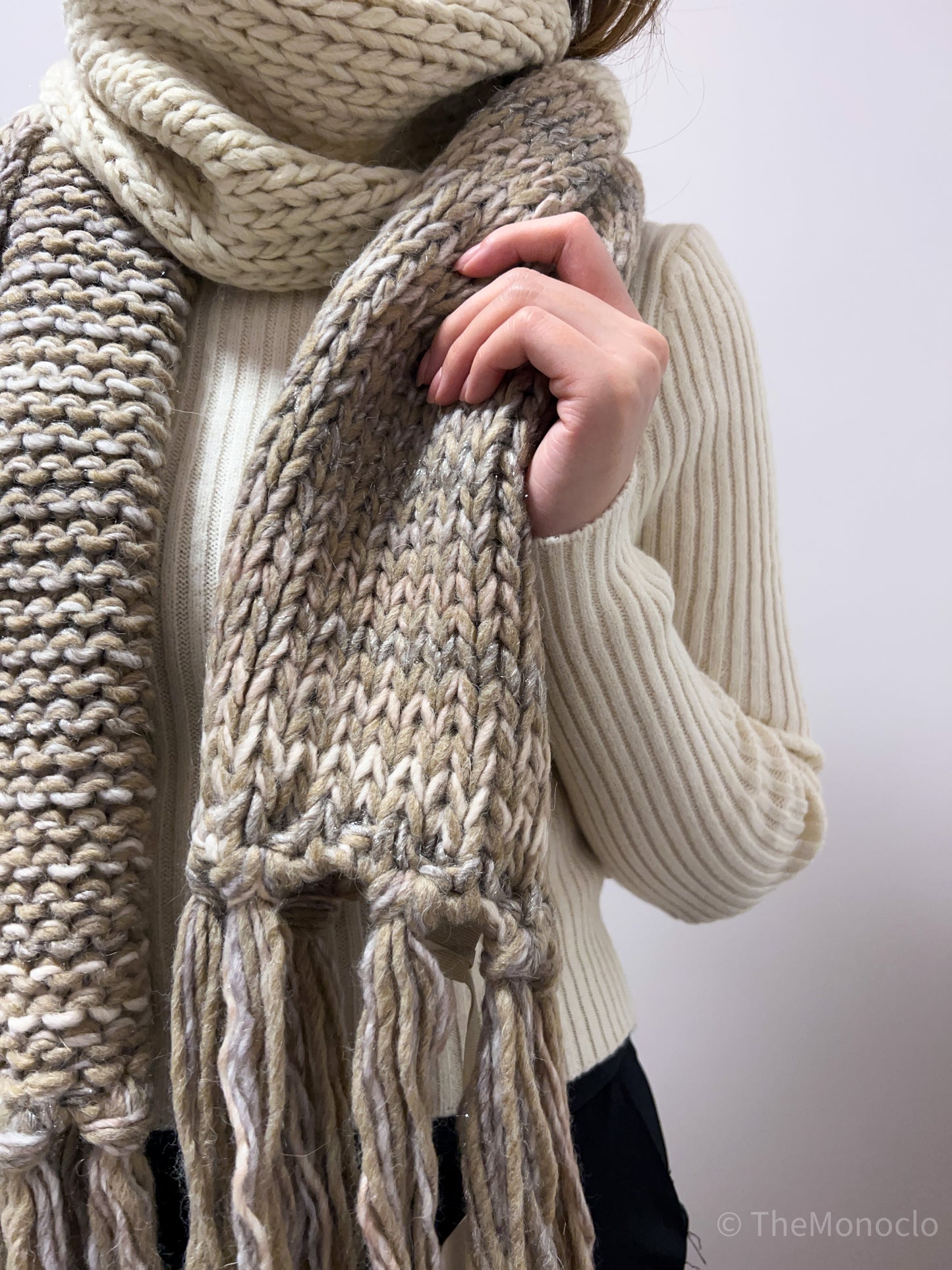 【Made in Italy】Alpaca & Wool Blend Plushy Scarf