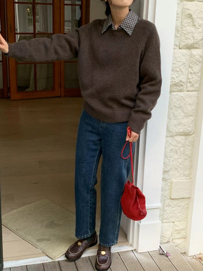 Suede Mini Bucket Bag with Pom Pom | 可愛麂皮小水桶包