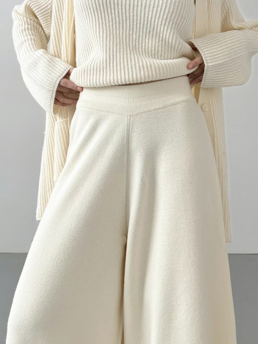 Old Money Cashmere Wide Leg Pants | 老錢風氣質Cashmere闊褲