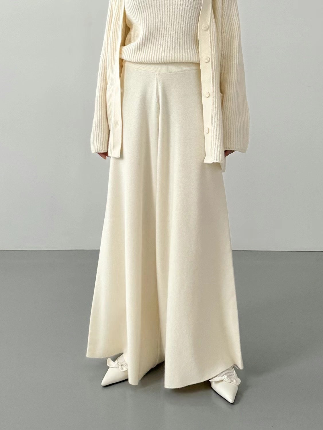 Old Money Cashmere Wide Leg Pants | 老錢風氣質Cashmere闊褲