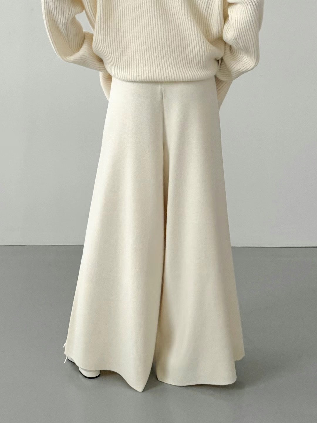 Old Money Cashmere Wide Leg Pants | 老錢風氣質Cashmere闊褲