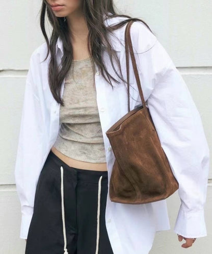 【Bucks & Leather】 Calf Leather Tote Bag | 牛皮黑洞大容量Tote Bag