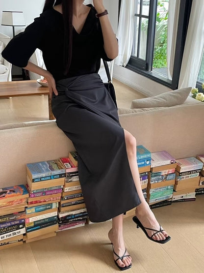 【極度顯瘦】Draping Mid-Sleeves Blouse｜ 垂感中袖Top