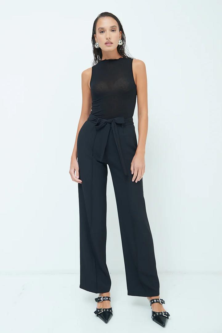 [Made in Italy] High Waist Tie Bow Pants | 高腰蝴蝶結直腳褲