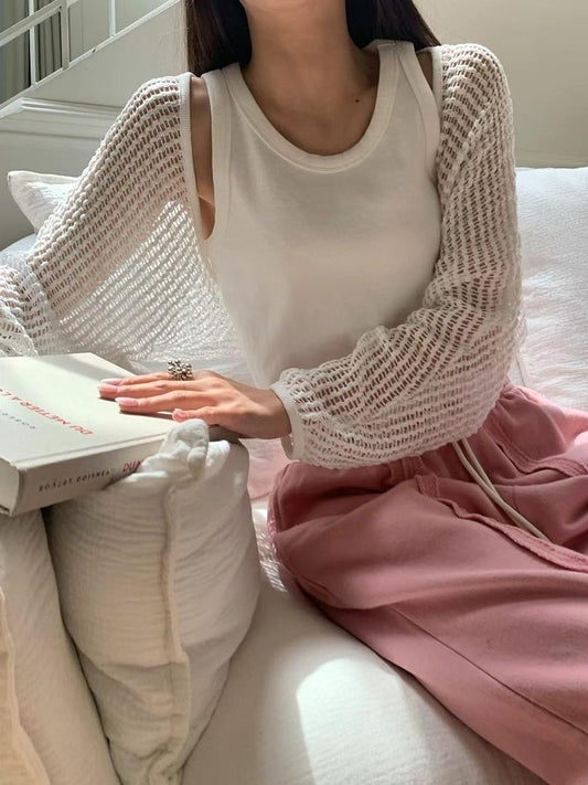 Knitted Cover Up | 慵懶風小燈籠袖冷衫仔