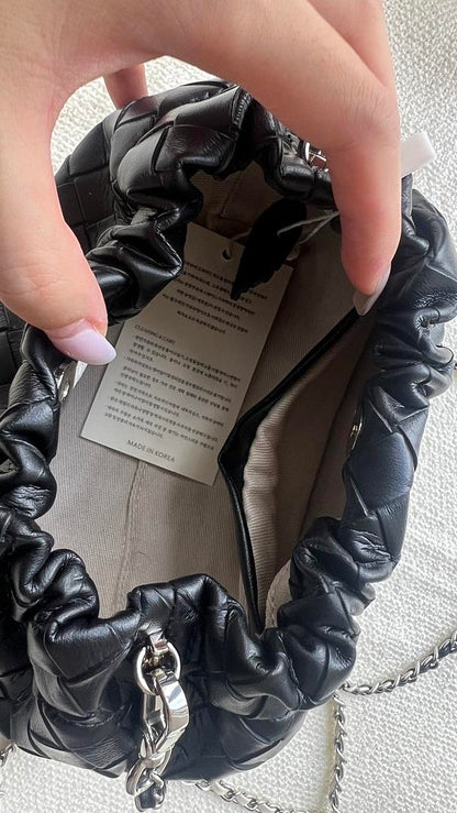 Calf Leather Weaving Dumpling Bag | 編織風 3-in-1 小牛皮水餃包包