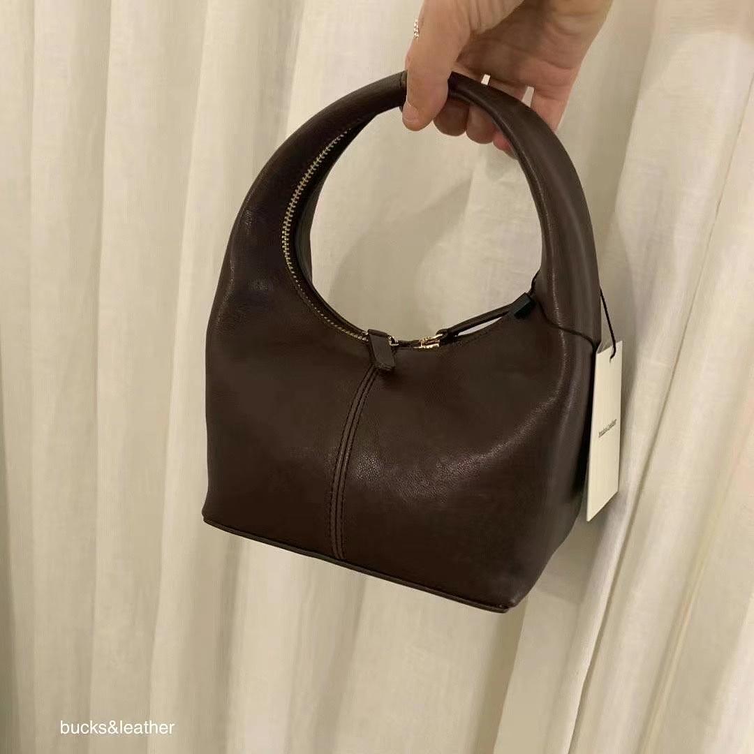 Bucks & Leather Mini Lambskin Dumpling Bag | 高端韓國設計師品牌羊皮手拎餃子包