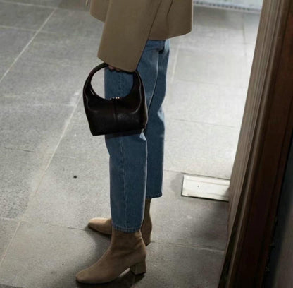 Bucks & Leather Mini Lambskin Dumpling Bag | 高端韓國設計師品牌羊皮手拎餃子包