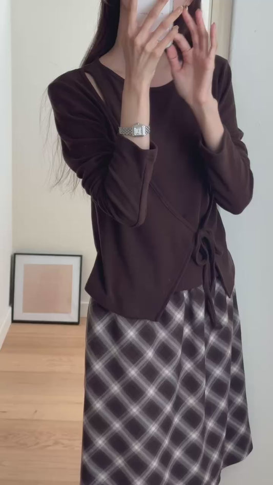 [連線壓軸加碼款] Asymmetric Shoulder Detail Top | 低調節日氣氛上衣