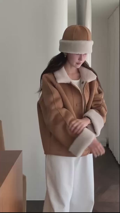 2 Way Reversible Bear Coat | 慕斯觸感雙面小熊外套