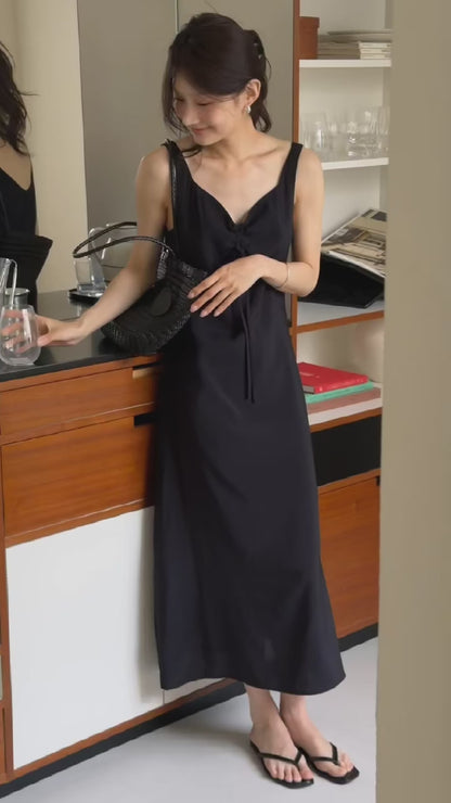 Summer Scallop Neckline Garden Dress | 夏日貝殼領田園長裙