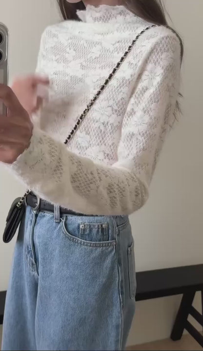 Romance Snowy Lace Top | 溫柔粉雪Lace上衣