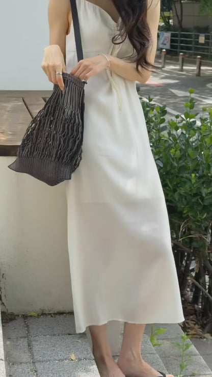 Summer Scallop Neckline Garden Dress | 夏日貝殼領田園長裙